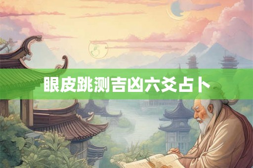 眼皮跳测吉凶六爻占卜 眼皮跳测吉凶六爻占卜