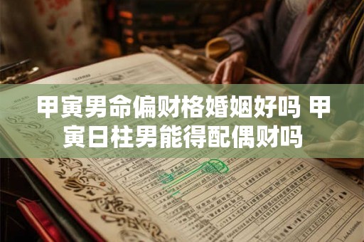 甲寅男命偏财格婚姻好吗 甲寅日柱男能得配偶财吗 甲寅男命偏财格婚姻好吗 甲寅日柱男能得配偶财吗