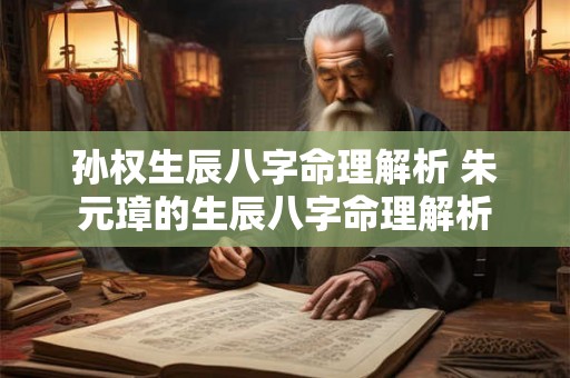 孙权生辰八字命理解析 朱元璋的生辰八字命理解析 孙权生辰八字命理解析 朱元璋的生辰八字命理解析
