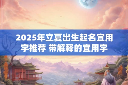 2025年立夏出生起名宜用字推荐 带解释的宜用字 2025年立夏出生起名宜用字推荐 带解释的宜用字