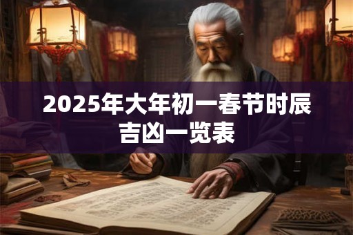 2025年大年初一春节时辰吉凶一览表 2025年大年初一春节时辰吉凶一览表