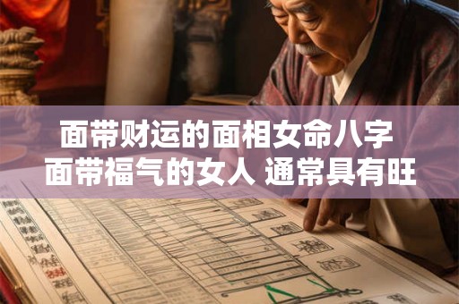 面带财运的面相女命八字 面带福气的女人 通常具有旺夫命格 中一个就很了不起 面带财运的面相女命八字 面带福气的女人 通常具有旺夫命格 中一个就很了不起