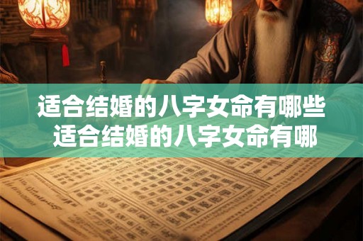 适合结婚的八字女命有哪些 适合结婚的八字女命有哪些属相 适合结婚的八字女命有哪些 适合结婚的八字女命有哪些属相