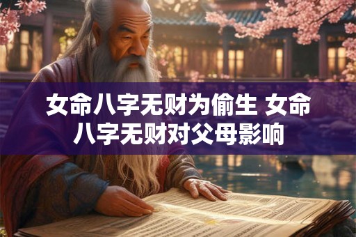 女命八字无财为偷生 女命八字无财对父母影响 女命八字无财为偷生 女命八字无财对父母影响