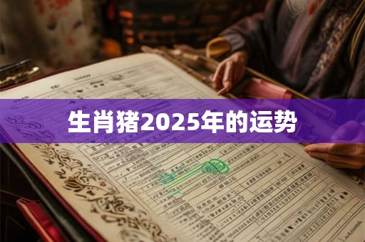生肖猪2025年的运势