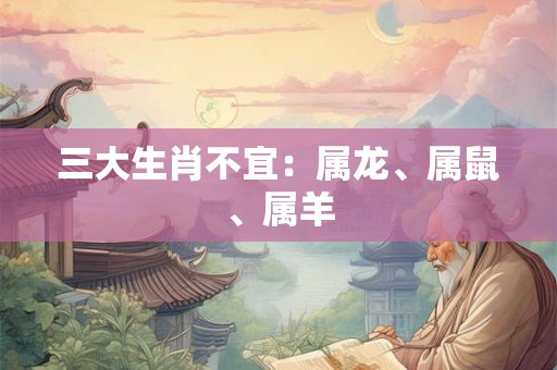 三大生肖不宜:属龙、属鼠、属羊 三大生肖不宜:属龙、属鼠、属羊