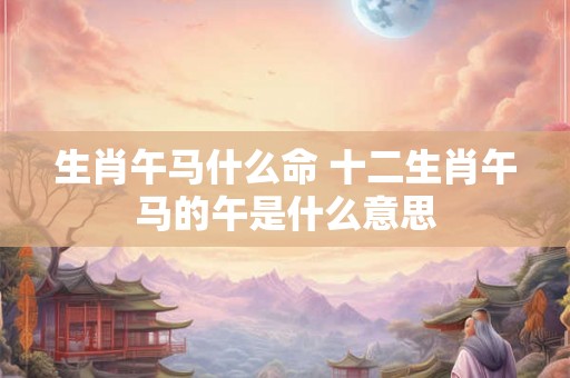 生肖午马什么命 十二生肖午马的午是什么意思 生肖午马什么命 十二生肖午马的午是什么意思