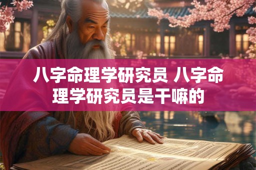 八字命理学研究员 八字命理学研究员是干嘛的 八字命理学研究员 八字命理学研究员是干嘛的