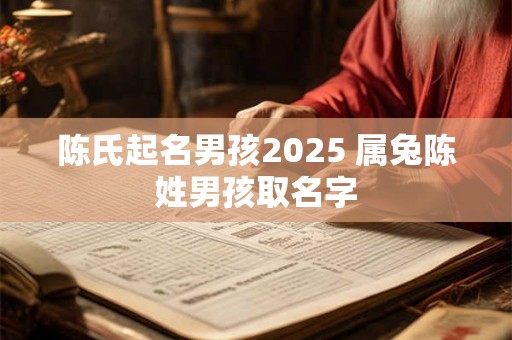 陈氏起名男孩2025 属兔陈姓男孩取名字 陈氏起名男孩2025 属兔陈姓男孩取名字