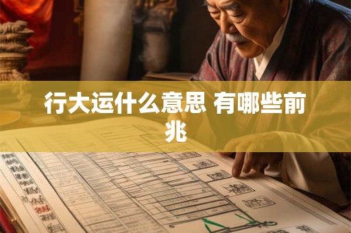 行大运什么意思 有哪些前兆 行大运什么意思 有哪些前兆