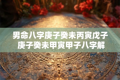 男命八字庚子癸未丙寅戊子 庚子癸未甲寅甲子八字解析 男命八字庚子癸未丙寅戊子 庚子癸未甲寅甲子八字解析