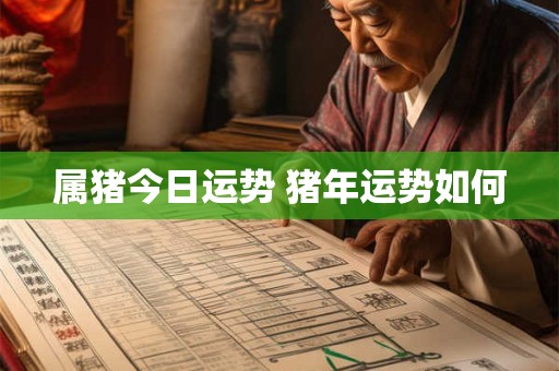 属猪今日运势 猪年运势如何 属猪今日运势 猪年运势如何