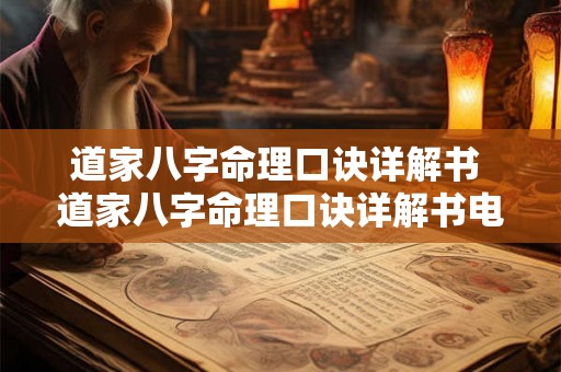 道家八字命理口诀详解书 道家八字命理口诀详解书电子版 道家八字命理口诀详解书 道家八字命理口诀详解书电子版