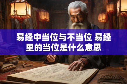 易经中当位与不当位 易经里的当位是什么意思
