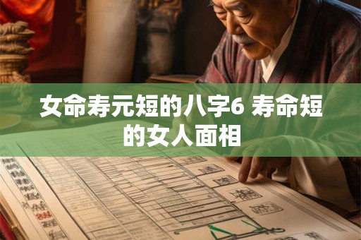 女命寿元短的八字6 寿命短的女人面相