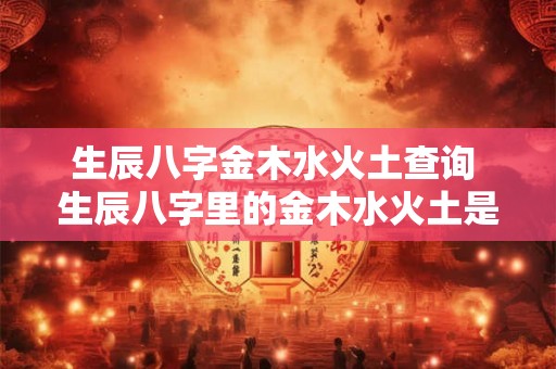 生辰八字金木水火土查询 生辰八字里的金木水火土是什么意思 