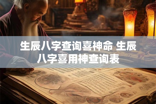 生辰八字查询喜神命 生辰八字喜用神查询表 生辰八字查询喜神命 生辰八字喜用神查询表