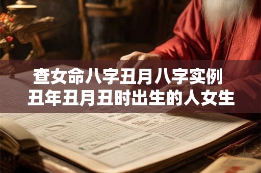 查女命八字丑月八字实例 丑年丑月丑时出生的人女生 查女命八字丑月八字实例 丑年丑月丑时出生的人女生
