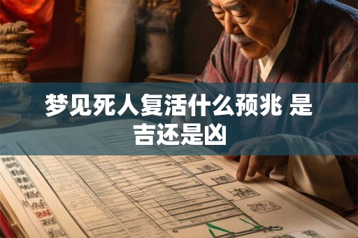 梦见死人复活什么预兆 是吉还是凶 梦见死人复活什么预兆 是吉还是凶