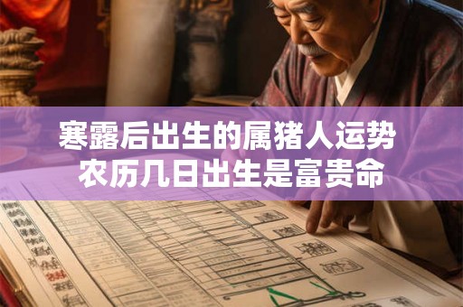 寒露后出生的属猪人运势 农历几日出生是富贵命 寒露后出生的属猪人运势 农历几日出生是富贵命