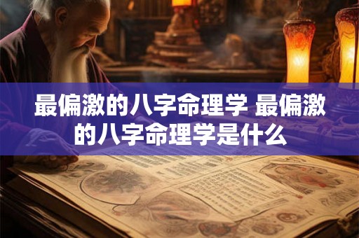 最偏激的八字命理学 最偏激的八字命理学是什么 最偏激的八字命理学 最偏激的八字命理学是什么
