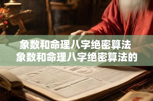 象数和命理八字绝密算法 象数和命理八字绝密算法的区别 象数和命理八字绝密算法 象数和命理八字绝密算法的区别