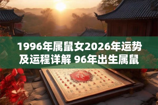 1996年属鼠女2026年运势及运程详解 96年出生属鼠人2026全年每月运势女性 1996年属鼠女2026年运势及运程详解 96年出生属鼠人2026全年每月运势女性
