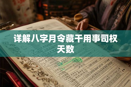 详解八字月令藏干用事司权天数 详解八字月令藏干用事司权天数