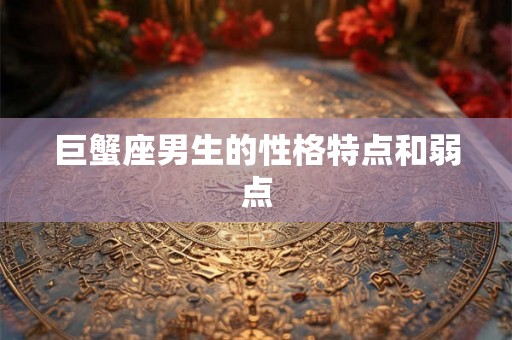 巨蟹座男生的性格特点和弱点