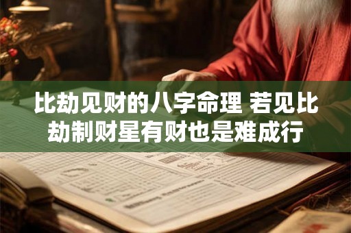 比劫见财的八字命理 若见比劫制财星有财也是难成行 比劫见财的八字命理 若见比劫制财星有财也是难成行