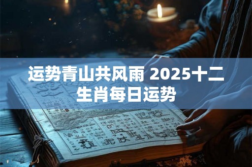 运势青山共风雨 2025十二生肖每日运势