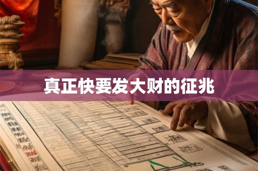 真正快要发大财的征兆 真正快要发大财的征兆