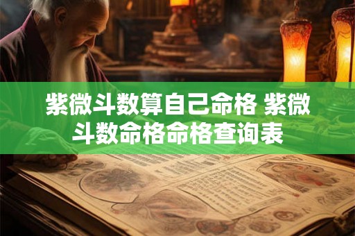 紫微斗数算自己命格 紫微斗数命格命格查询表