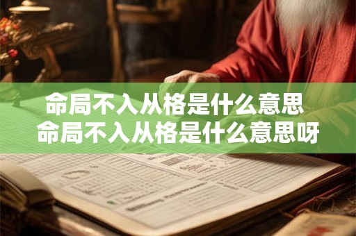 命局不入从格是什么意思 命局不入从格是什么意思呀 命局不入从格是什么意思 命局不入从格是什么意思呀