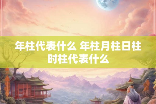 年柱代表什么 年柱月柱日柱时柱代表什么 年柱代表什么 年柱月柱日柱时柱代表什么