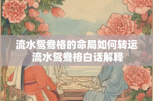 流水鸳鸯格的命局如何转运 流水鸳鸯格白话解释 流水鸳鸯格的命局如何转运 流水鸳鸯格白话解释