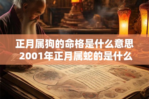 正月属狗的命格是什么意思 2001年正月属蛇的是什么命格
