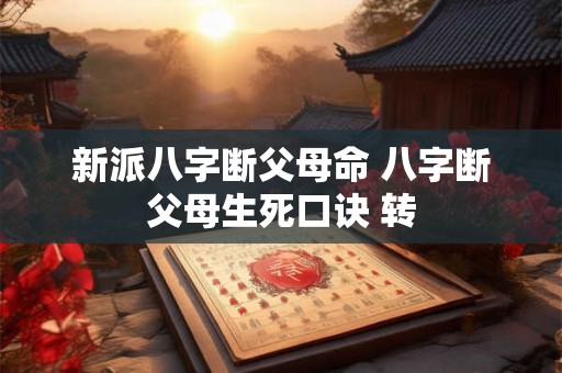 新派八字断父母命 八字断父母生死口诀 转
