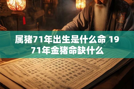 属猪71年出生是什么命 1971年金猪命缺什么 属猪71年出生是什么命 1971年金猪命缺什么