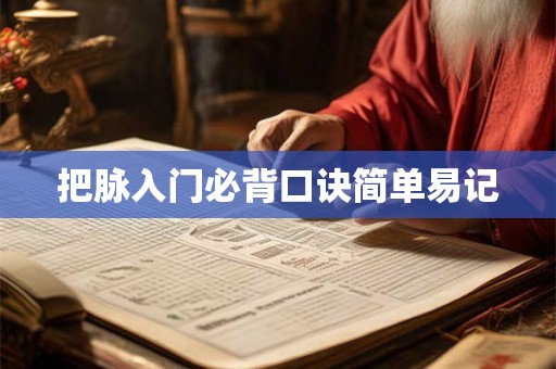 把脉入门必背口诀简单易记 把脉入门必背口诀简单易记