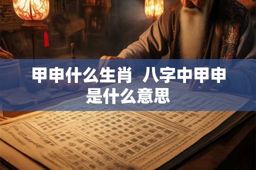 甲申什么生肖 八字中甲申是什么意思 甲申什么生肖 八字中甲申是什么意思
