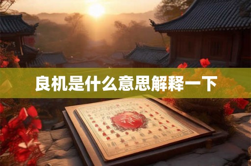 良机是什么意思解释一下 良机是什么意思解释一下
