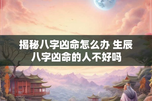 揭秘八字凶命怎么办 生辰八字凶命的人不好吗 揭秘八字凶命怎么办 生辰八字凶命的人不好吗