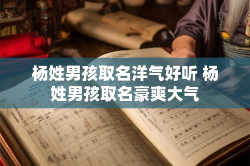 杨姓男孩取名洋气好听 杨姓男孩取名豪爽大气