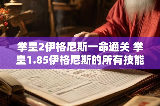 拳皇2伊格尼斯一命通关 拳皇1.85伊格尼斯的所有技能