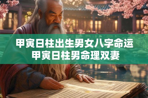 甲寅日柱出生男女八字命运 甲寅日柱男命理双妻 甲寅日柱出生男女八字命运 甲寅日柱男命理双妻