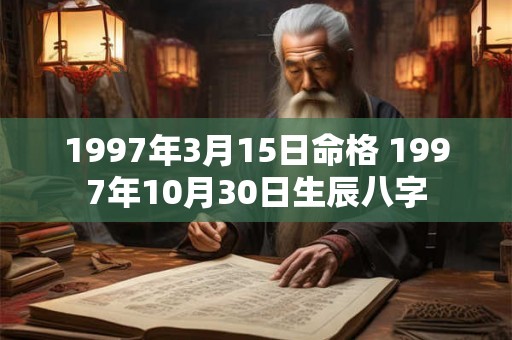 1997年3月15日命格 1997年10月30日生辰八字 1997年3月15日命格 1997年10月30日生辰八字