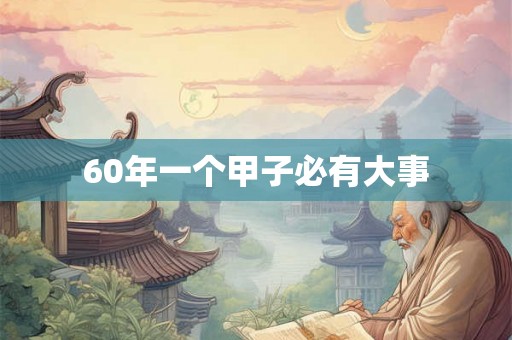 60年一个甲子必有大事 60年一个甲子必有大事