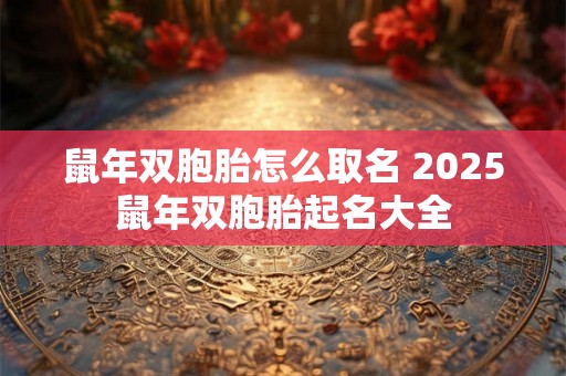 鼠年双胞胎怎么取名 2025鼠年双胞胎起名大全 鼠年双胞胎怎么取名 2025鼠年双胞胎起名大全