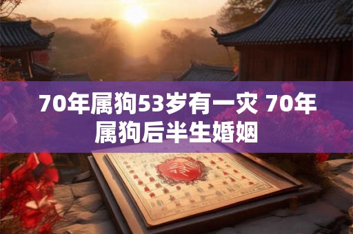 70年属狗53岁有一灾 70年属狗后半生婚姻 70年属狗53岁有一灾 70年属狗后半生婚姻